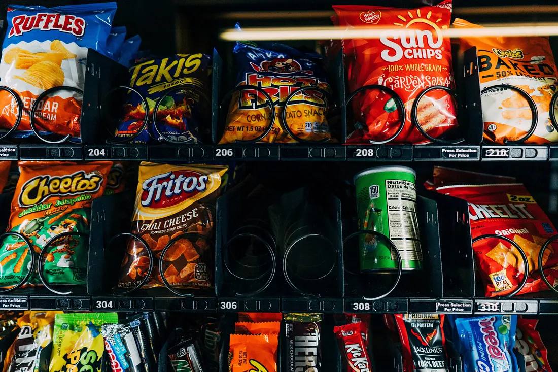 Snack vending machine selection